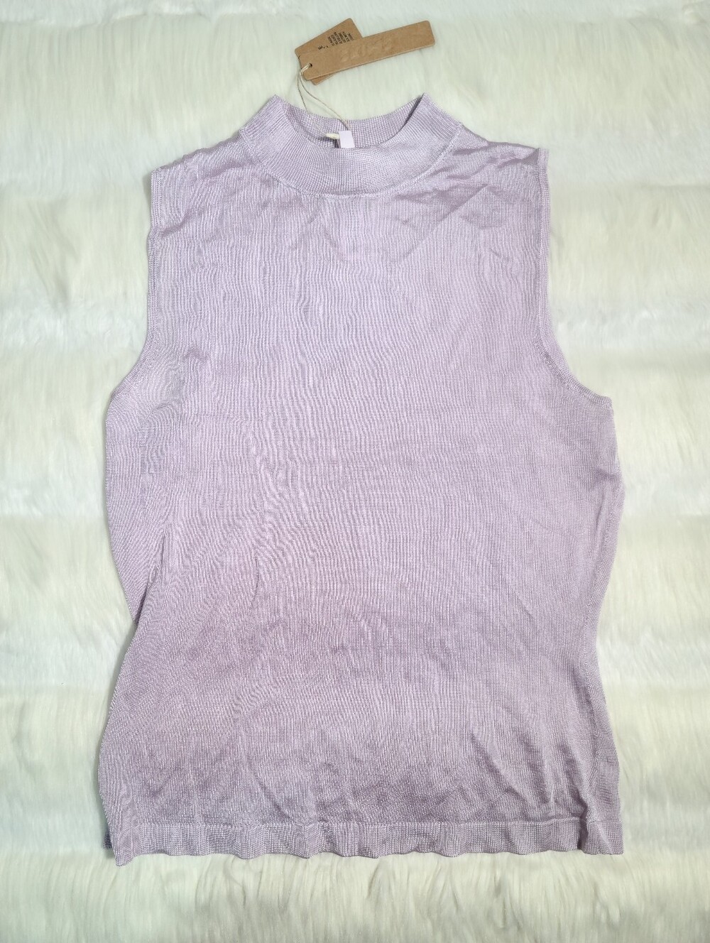 SKIMS Slinky Knit Mock Neck Tank Women Purple Iris Mica Women Small NEW